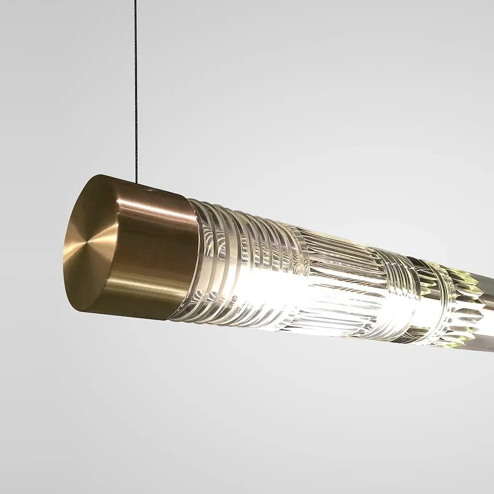 Crystal Tube Pendant Light - Chrome