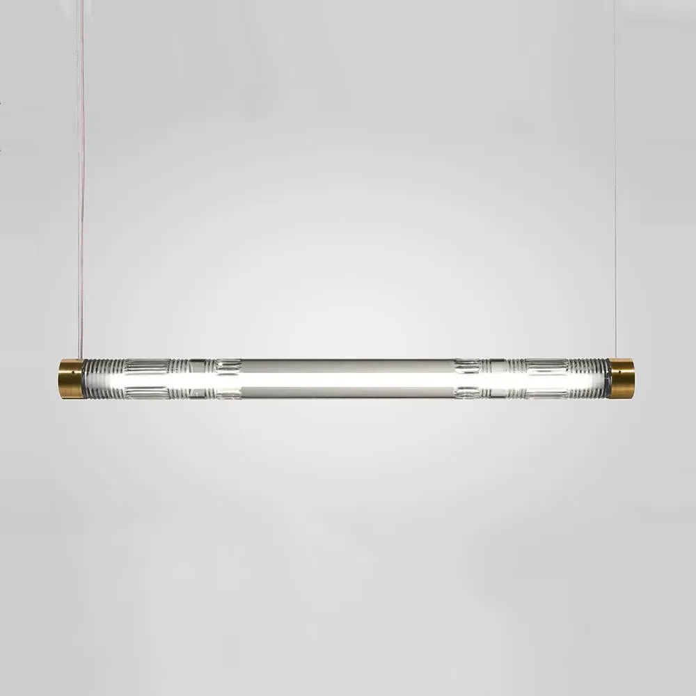 Crystal Tube Pendant Light - Chrome