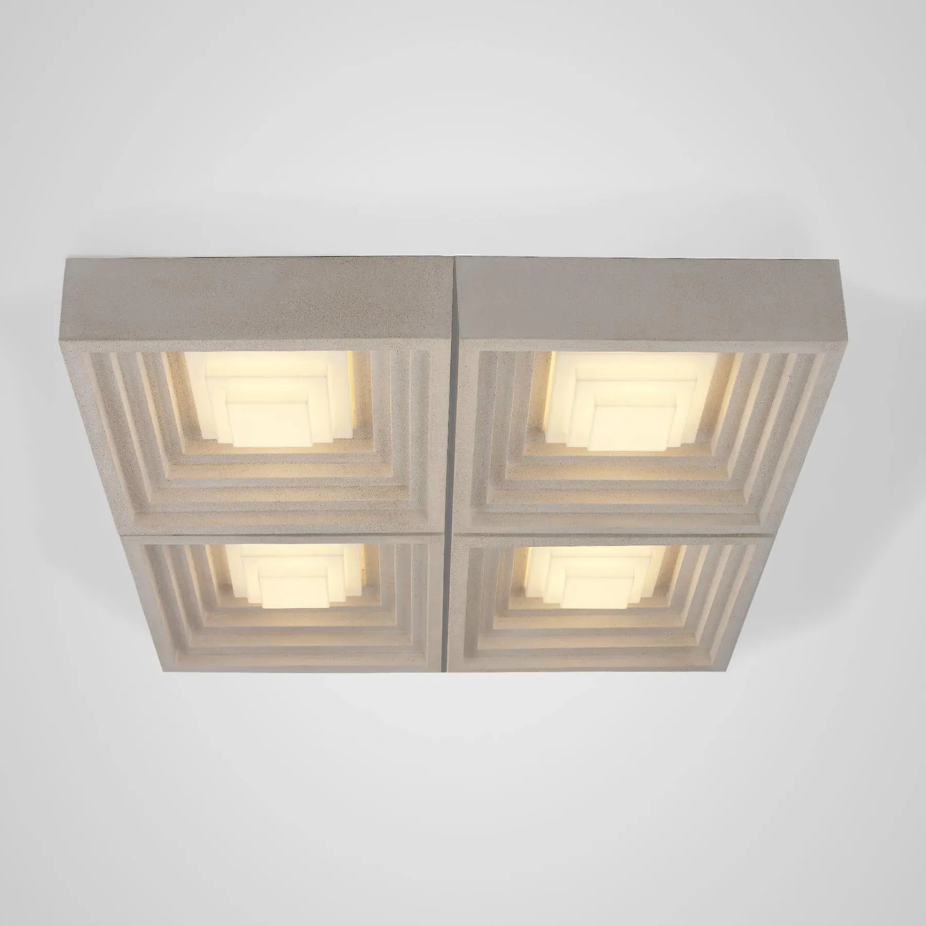 Flush Ceiling Light Tiered Design - Jesmonite