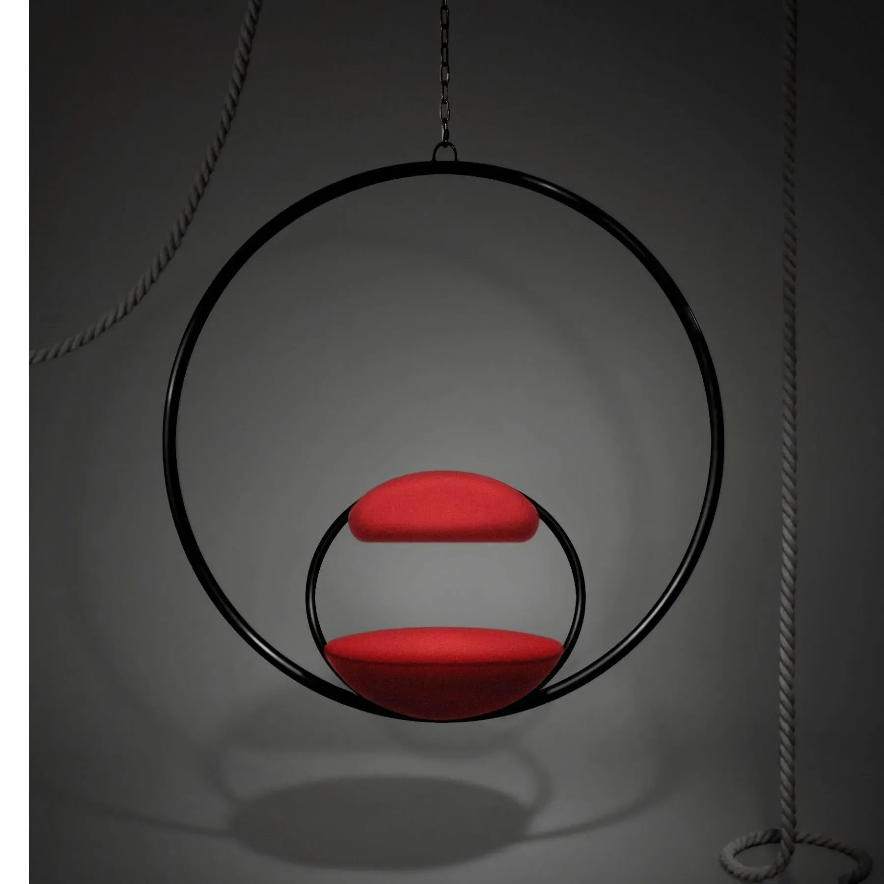 Hanging Hoop Chair - Black Steel