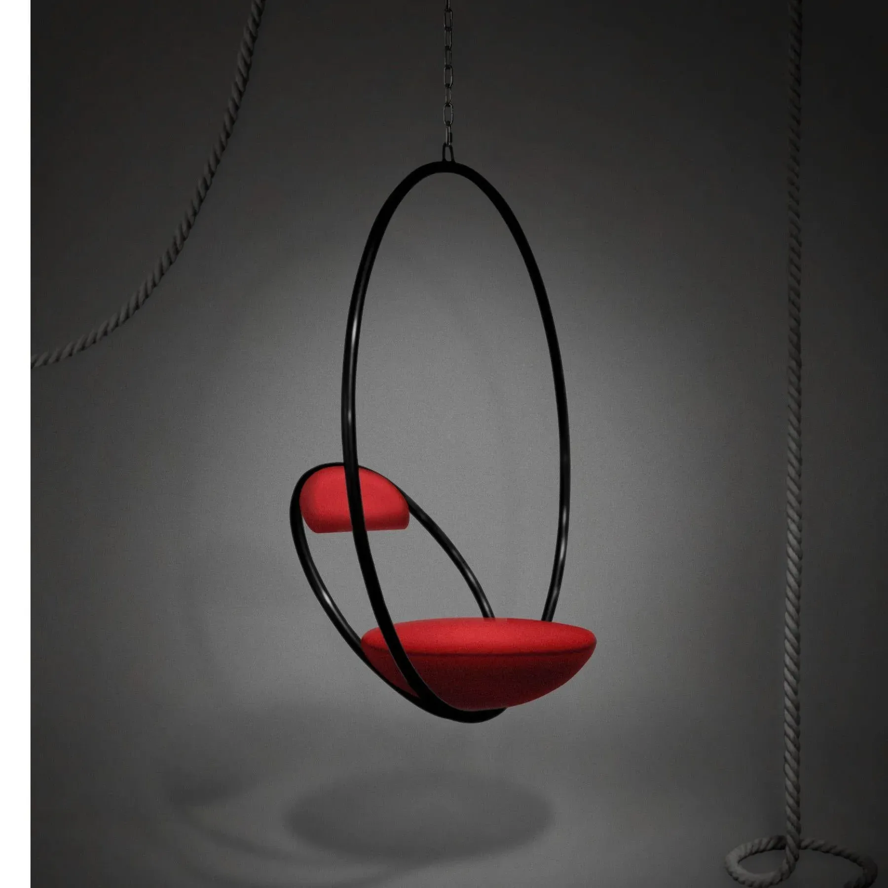 Hanging Hoop Chair - Brass, Steel