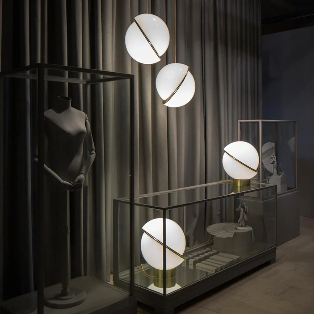 Large Crescent Table Lamp - Brass