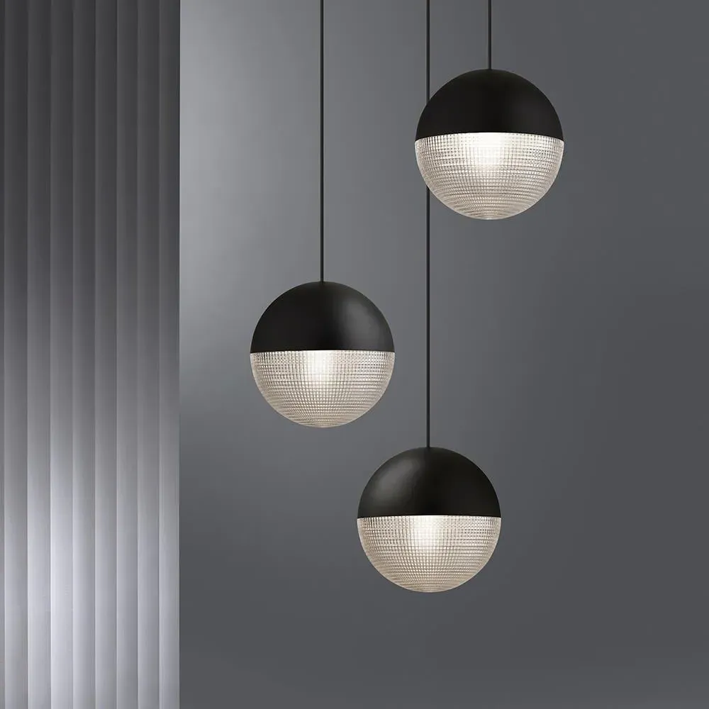 Small Pendant Light with Lens - Brass, Metal