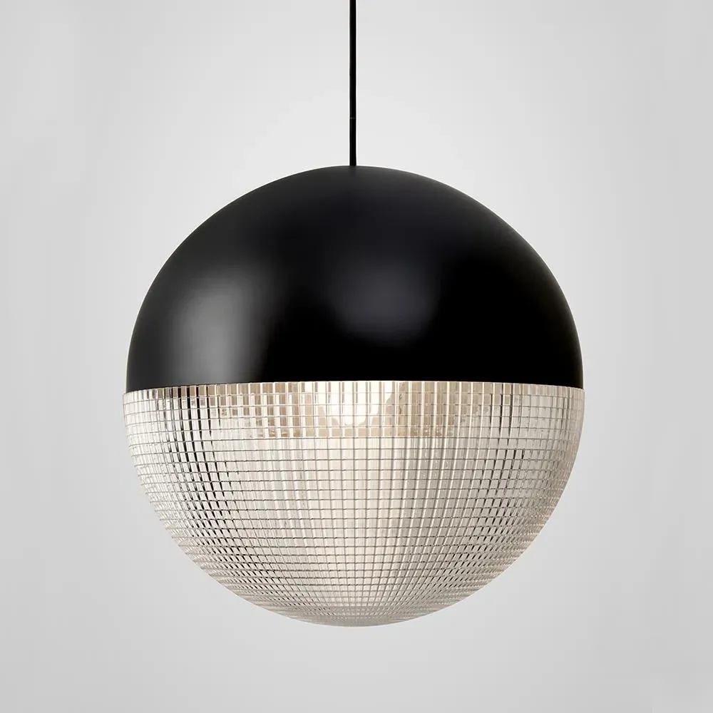 Small Pendant Light with Lens - Brass, Metal