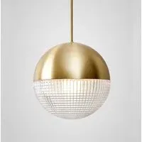 Small Pendant Light with Lens - Brass, Metal