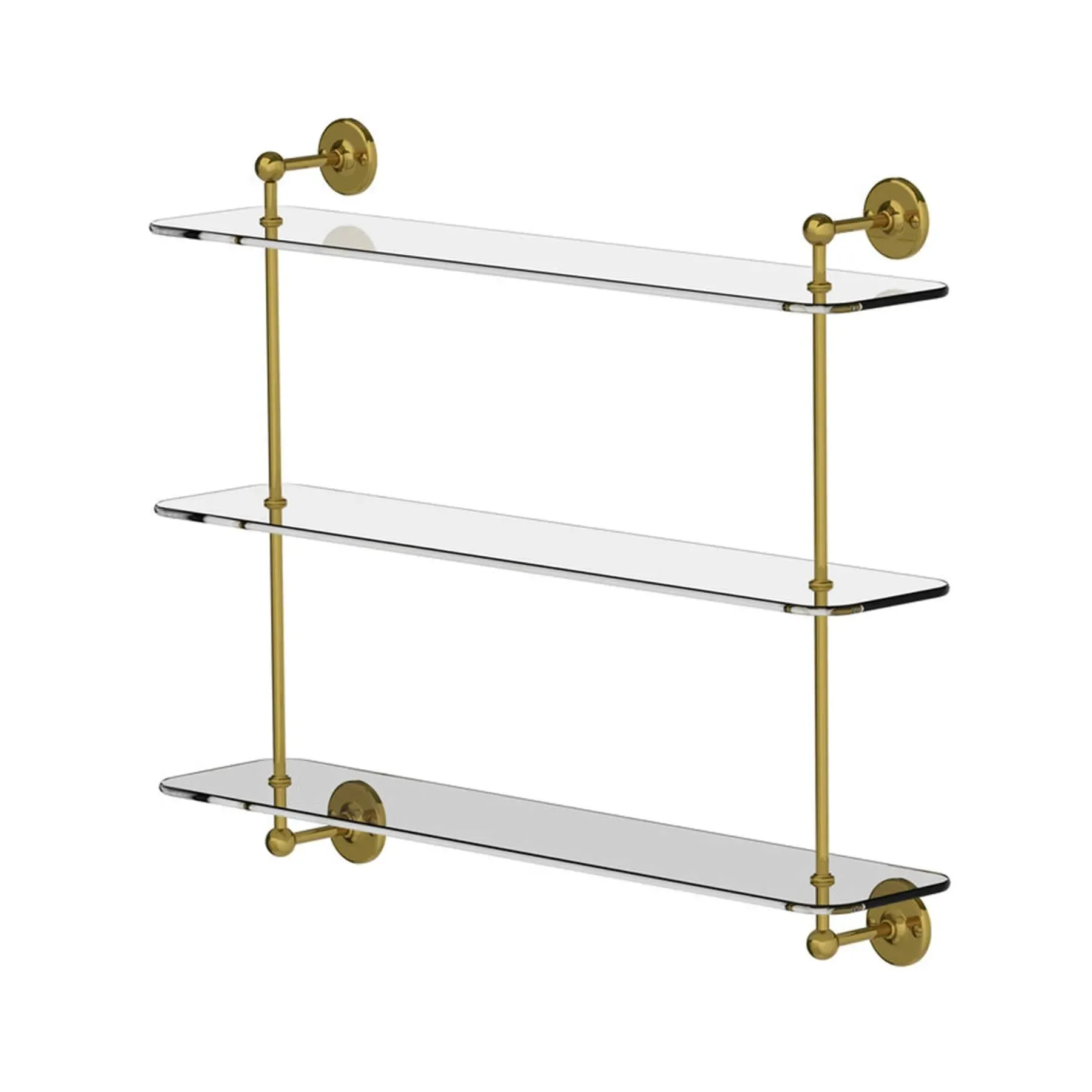3-Tier Glass Shelf - Chrome, Metal