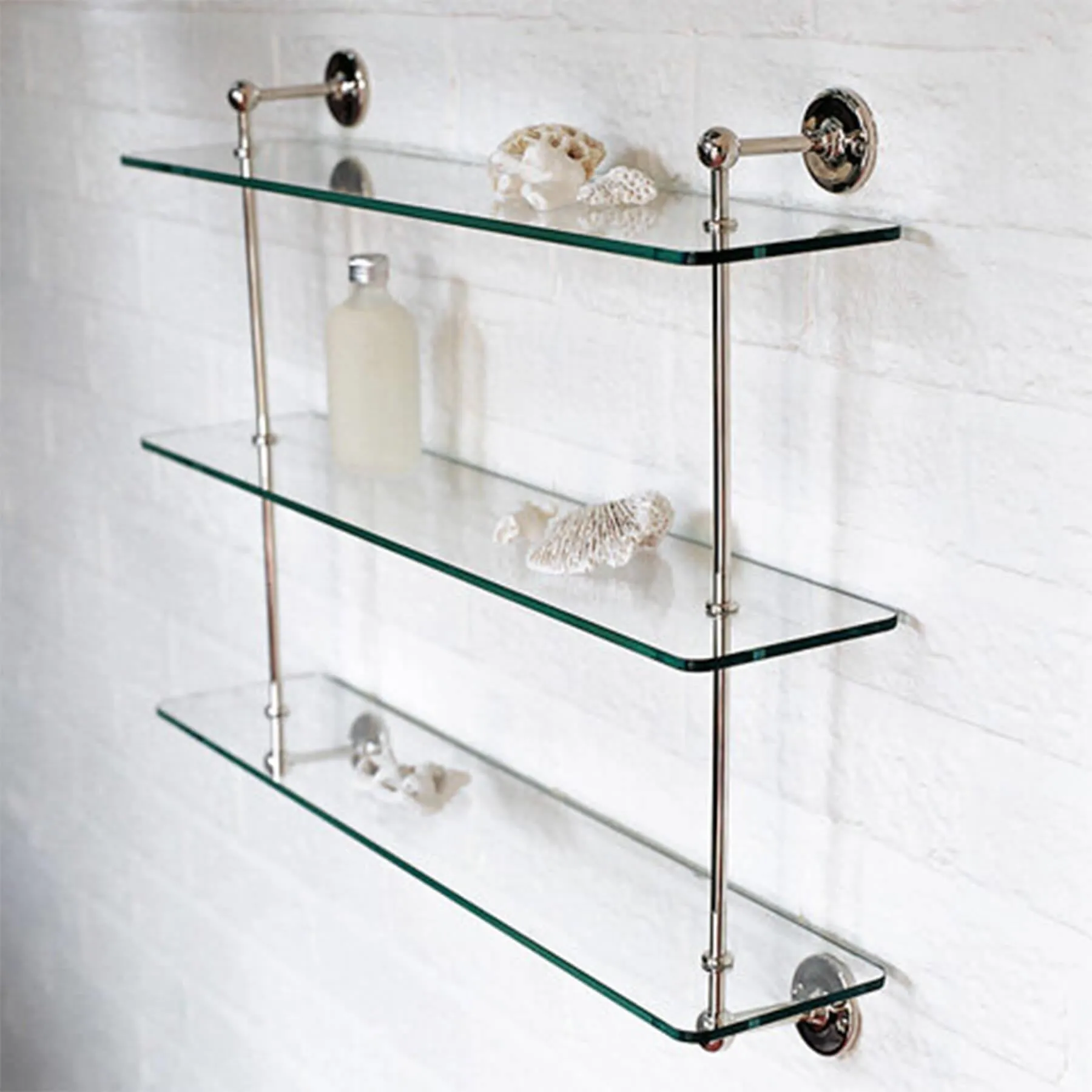 3-Tier Glass Shelf - Gold, Metal