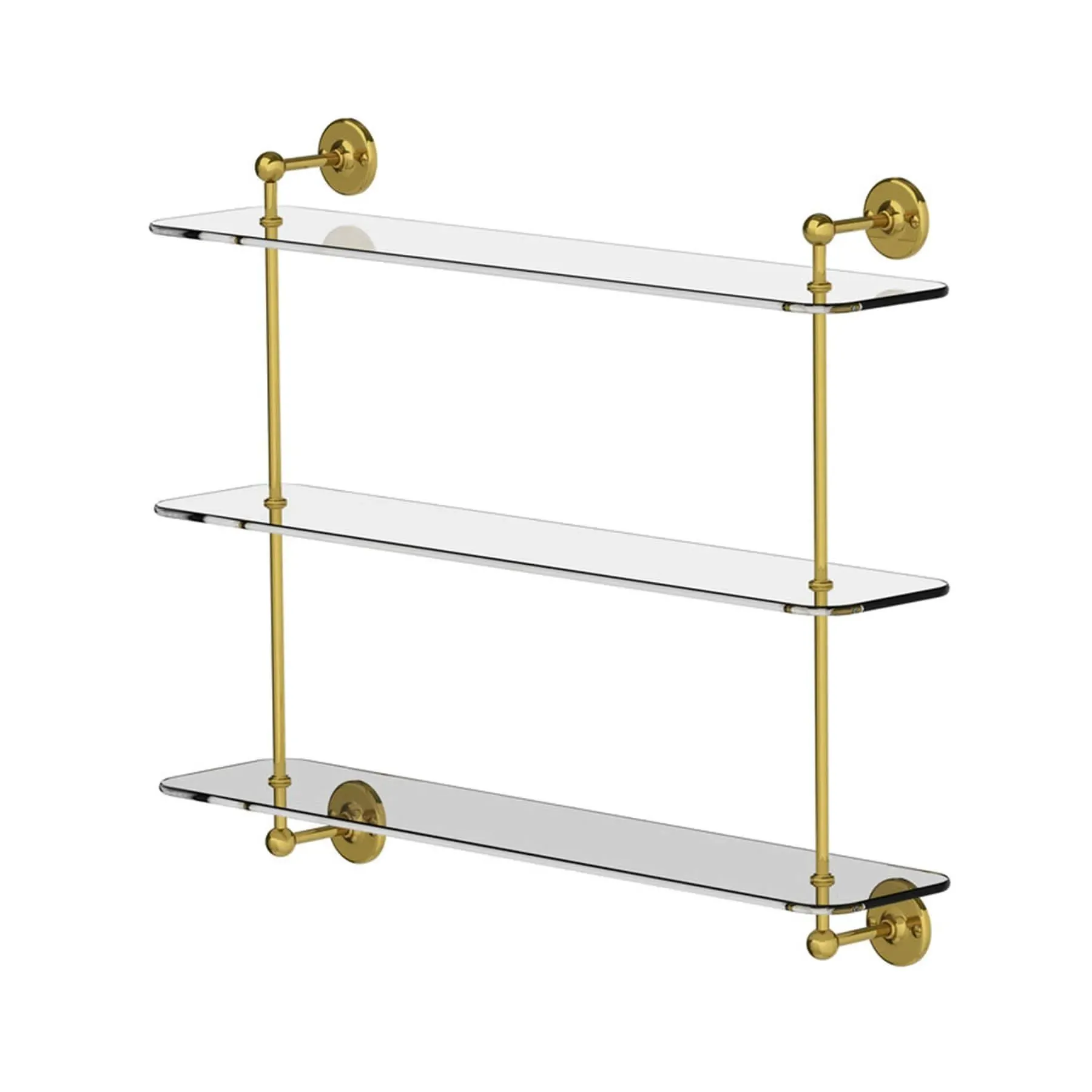 3-Tier Glass Shelf - Gold, Metal