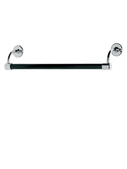 BK4507 Black Stove Enamelled Towel Bar - Silver Nickel