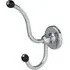 BK4511 Double Robe Hook with Black Ceramic Acorns - Chrome