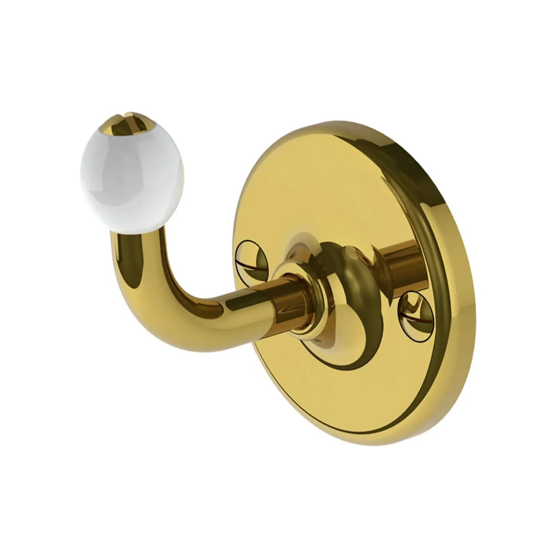Classic Robe Hook - White, Silver Nickel