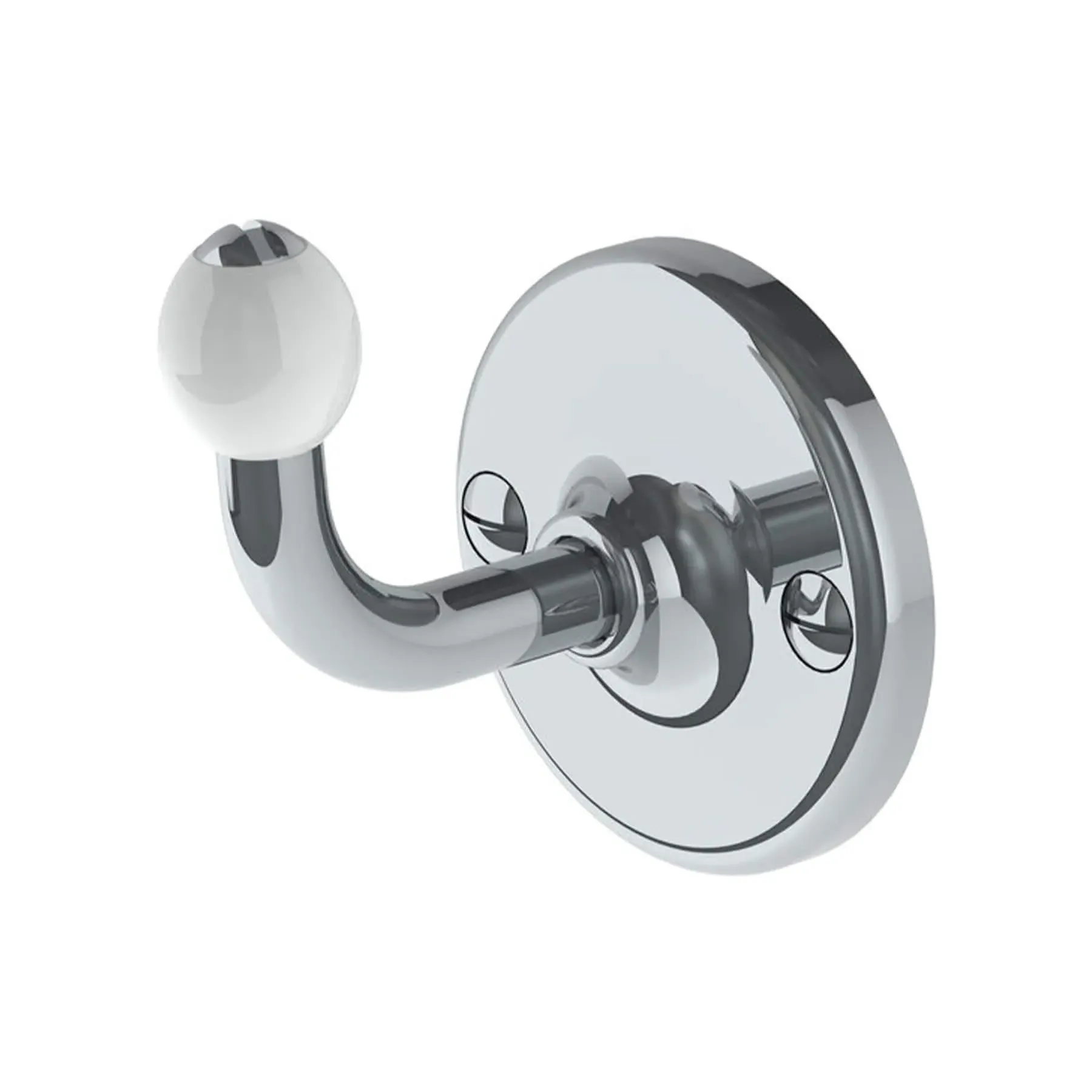 Classic Robe Hook - White, Silver Nickel