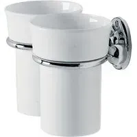 Double Mug Holder Wall Mount - Chrome, Metal