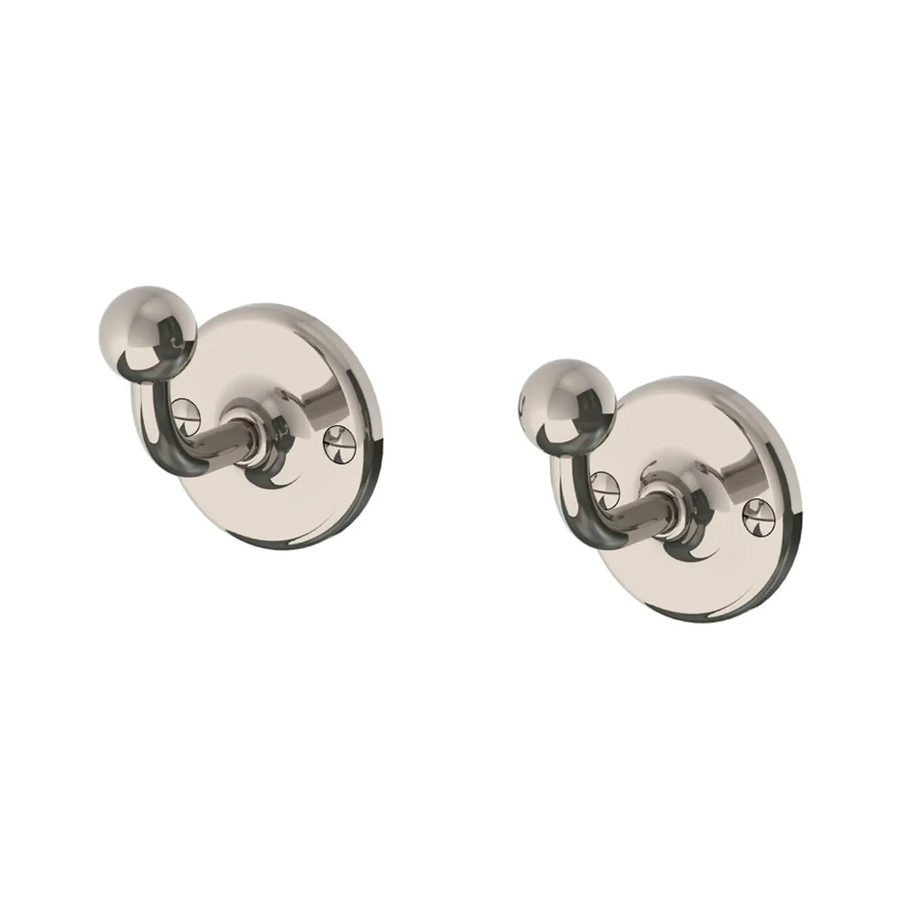 Edwardian Robe Hooks - Polished Brass, Metal