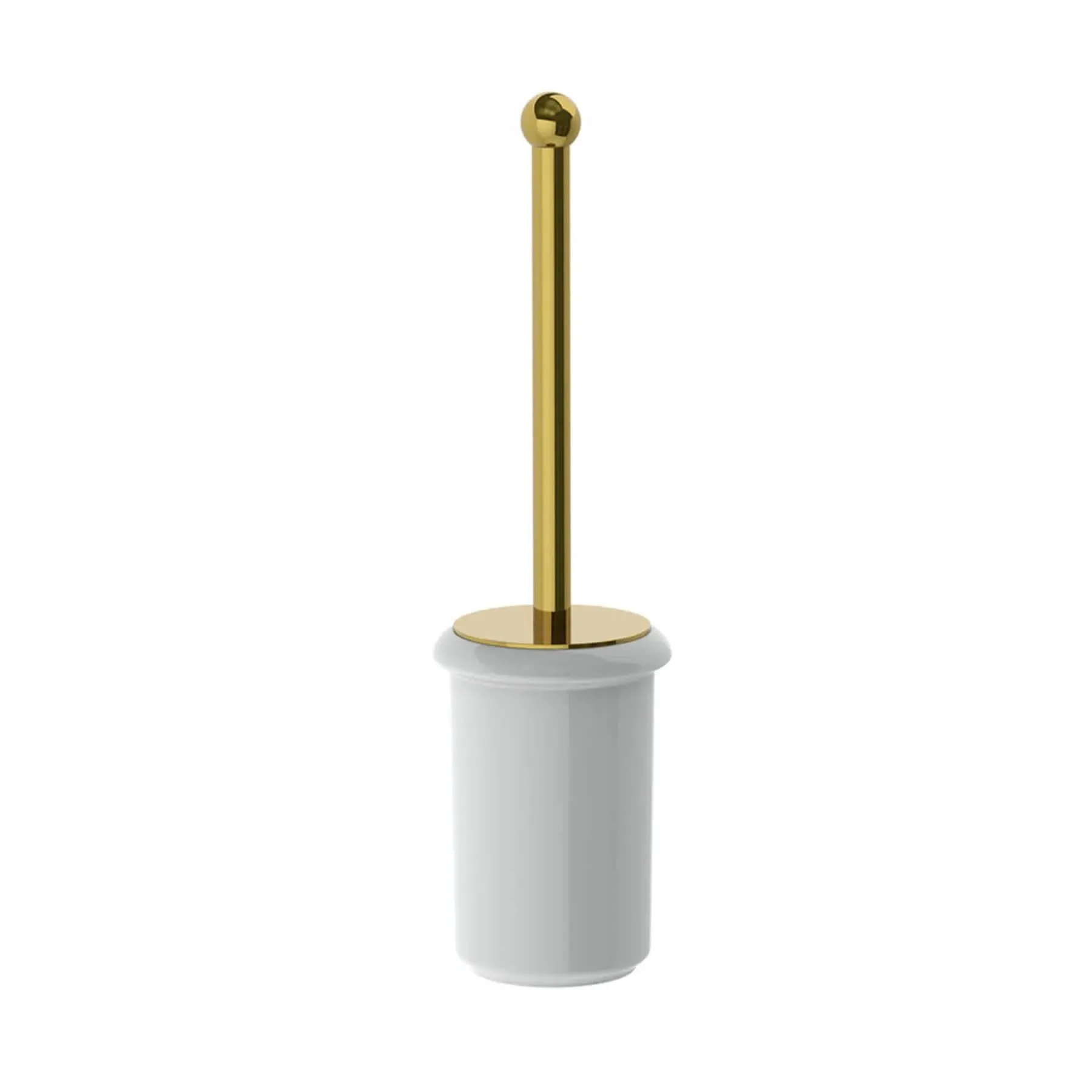 Freestanding Toilet Brush Holder - White, Ceramic