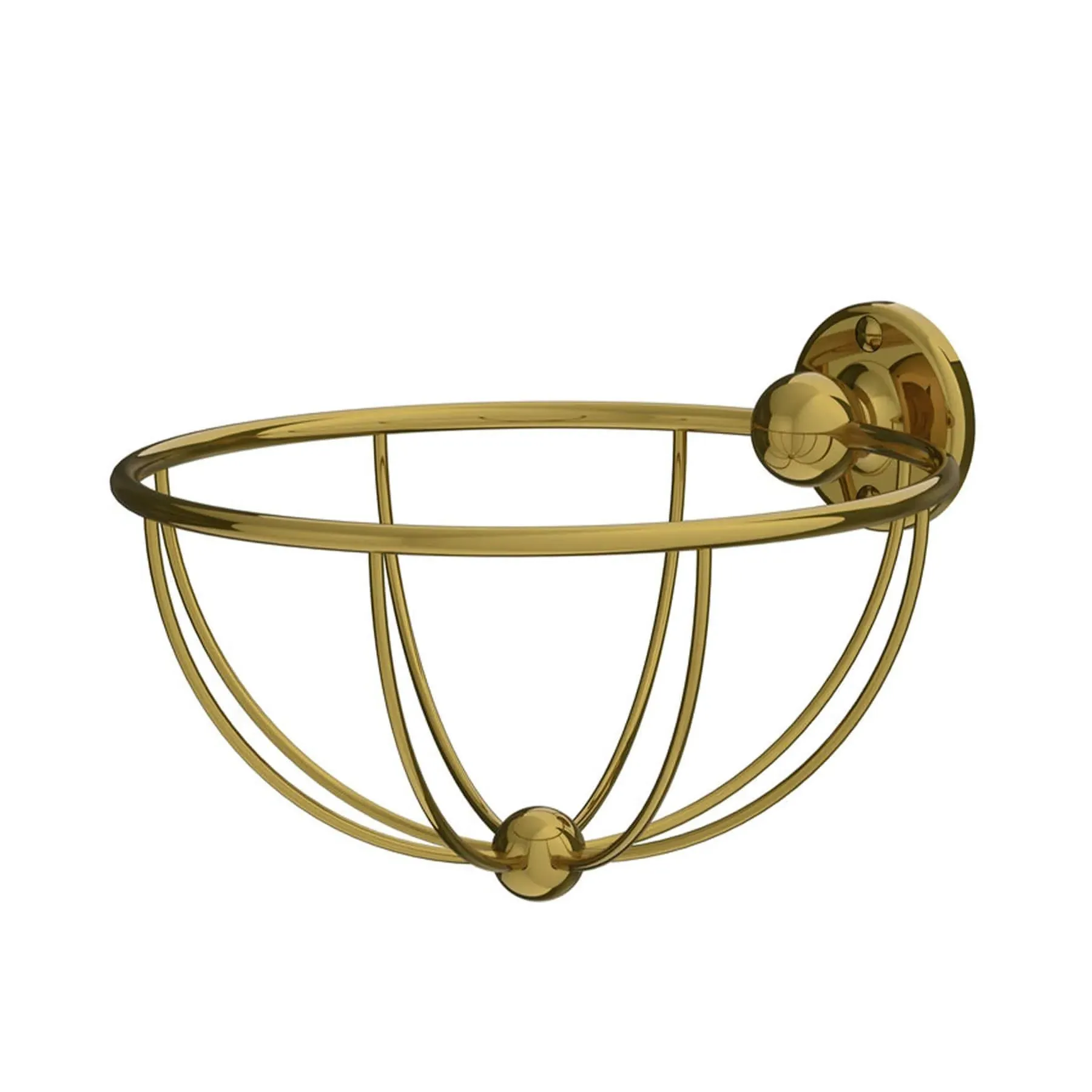 LB4506 Circular Sponge Basket - Polished Brass