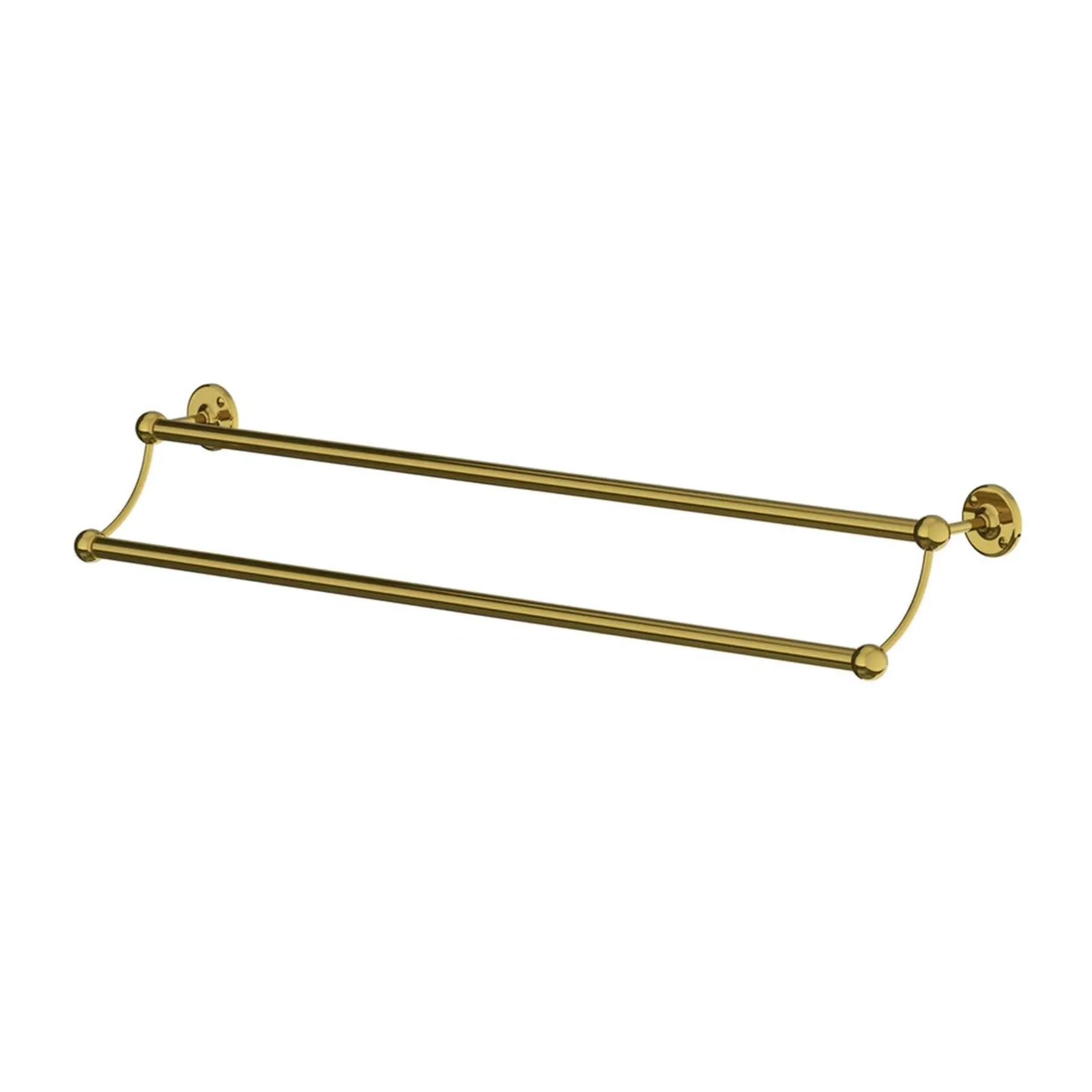 Long Double Towel Rail - Antique Gold, Metal