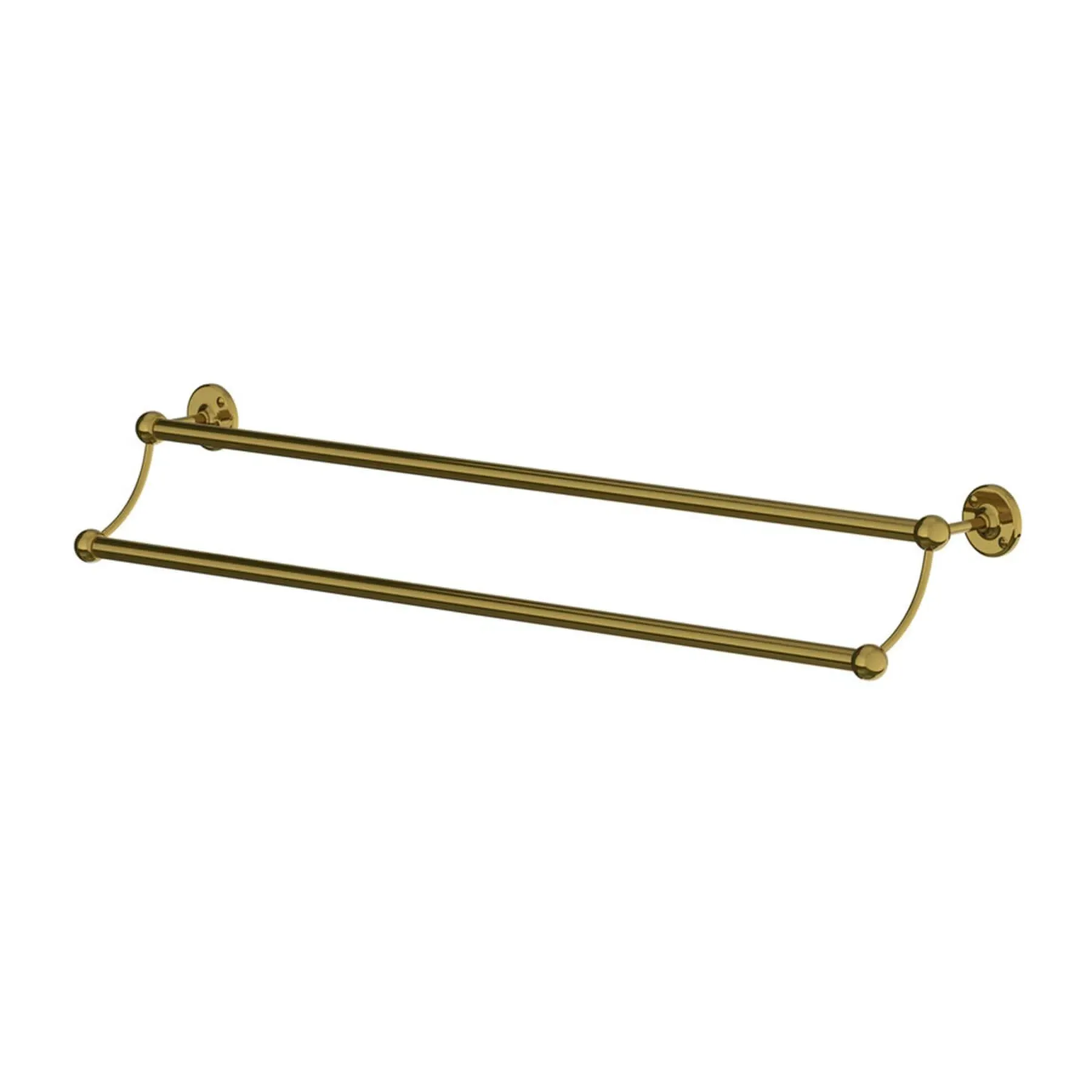 Long Double Towel Rail - Polished Brass, Metal