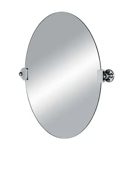 Oval Tilting Mirror - Gold, Metal