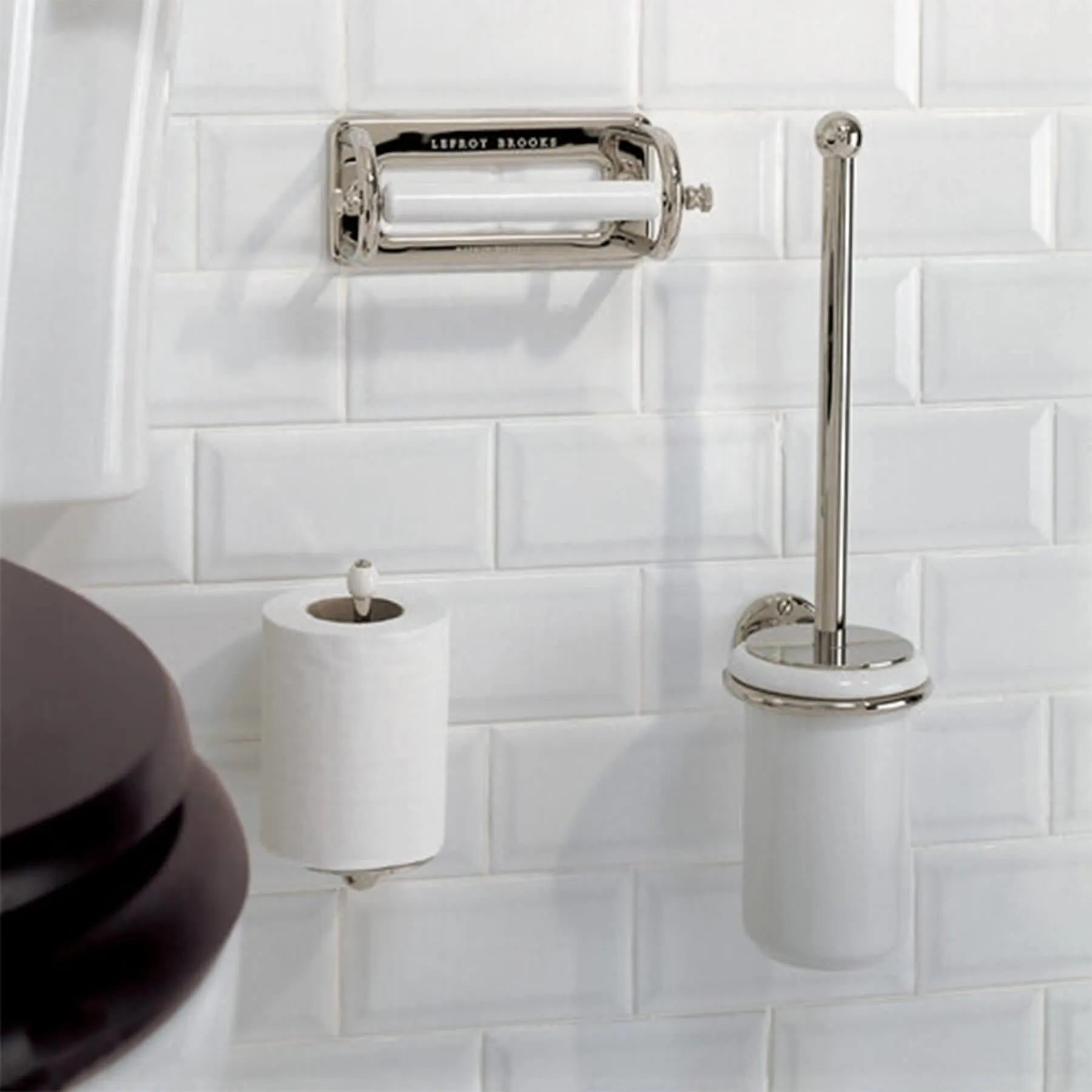 Paper Holder with Ceramic Bar - Gold, Metal