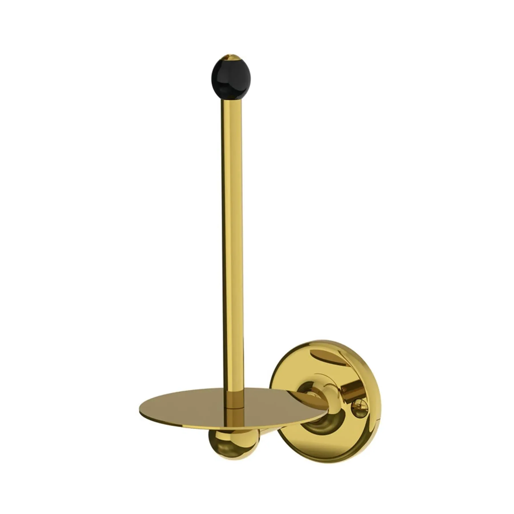 Spare Paper Holder with Ceramic Acorn - Brass