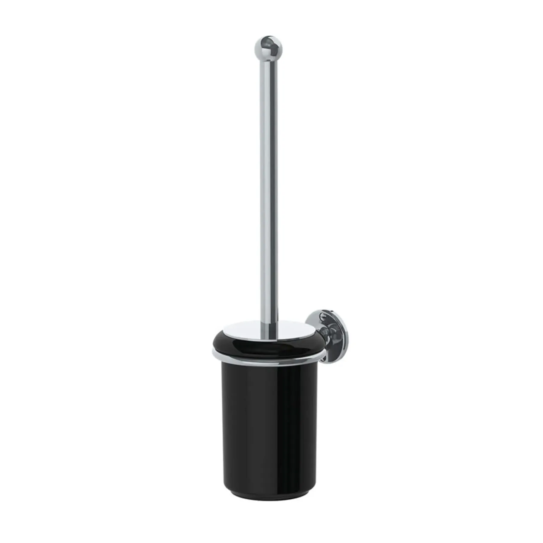 Wall Mounted Ceramic Toilet Brush Holder - Black, Antique Gold