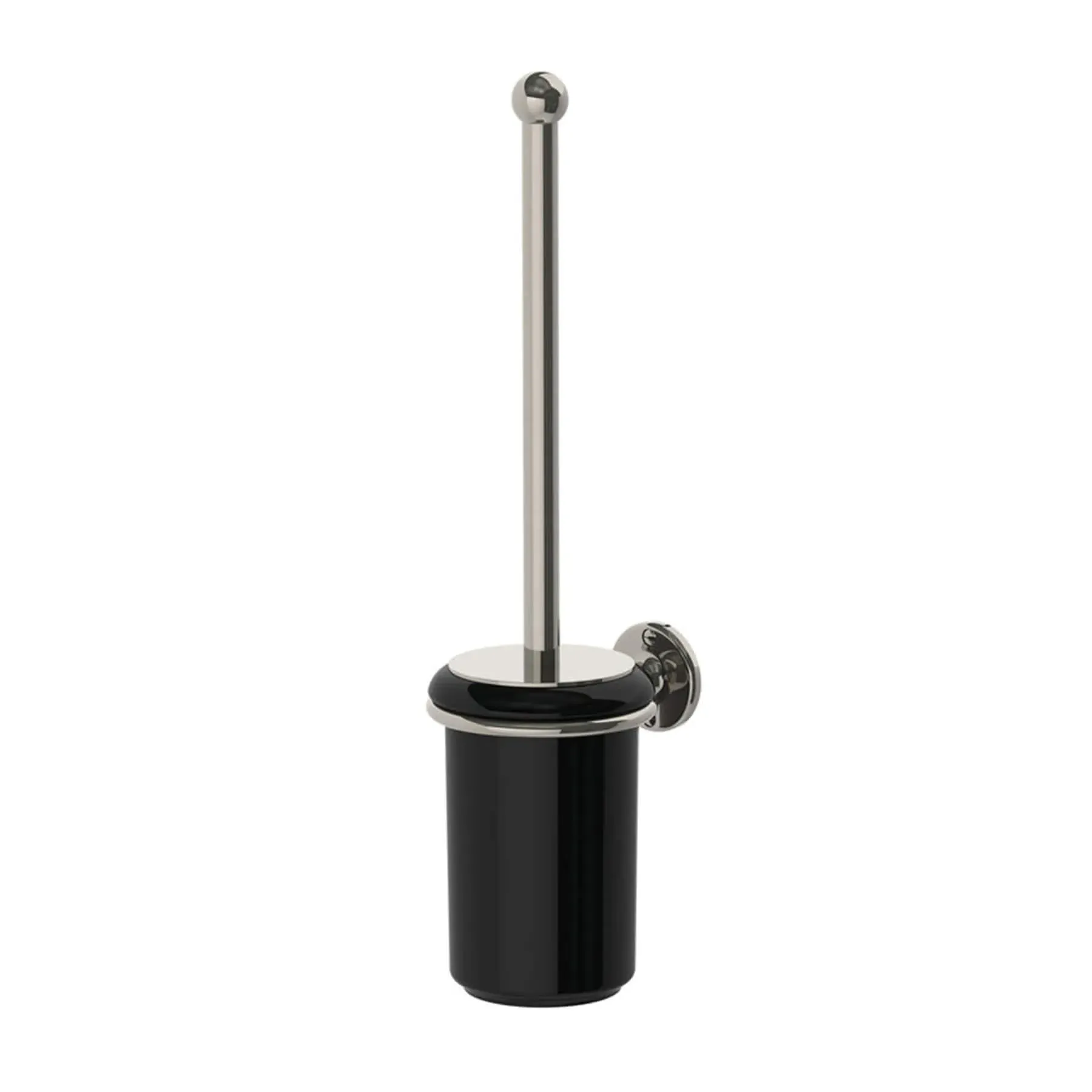 Wall Mounted Ceramic Toilet Brush Holder - Black, Antique Gold