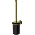 Wall Mounted Ceramic Toilet Brush Holder - Black, Polished Brass
