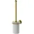 Wall Mounted Ceramic Toilet Brush Holder - White, Antique Gold