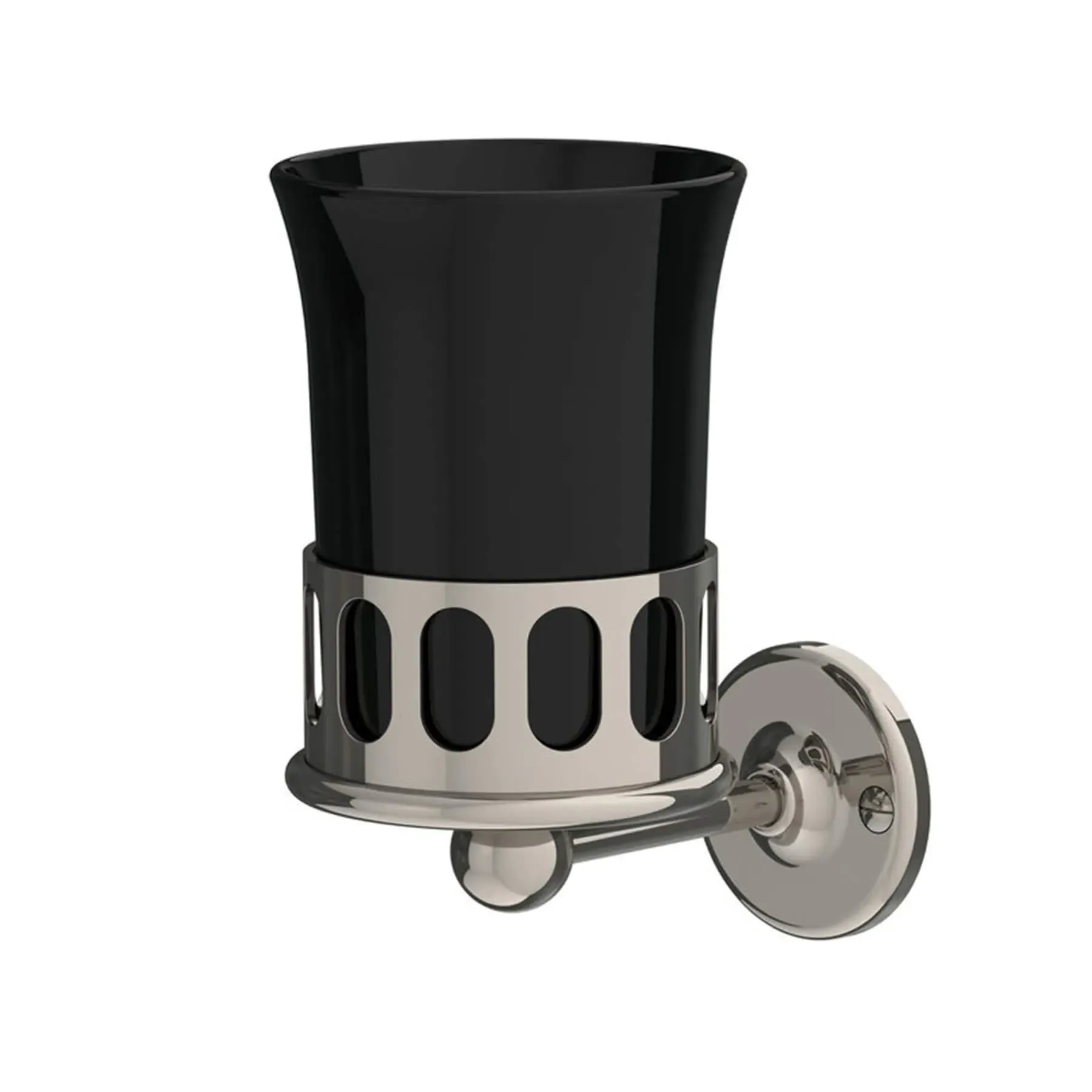 Wall-Mounted Mug with Holder - Black, Bone China