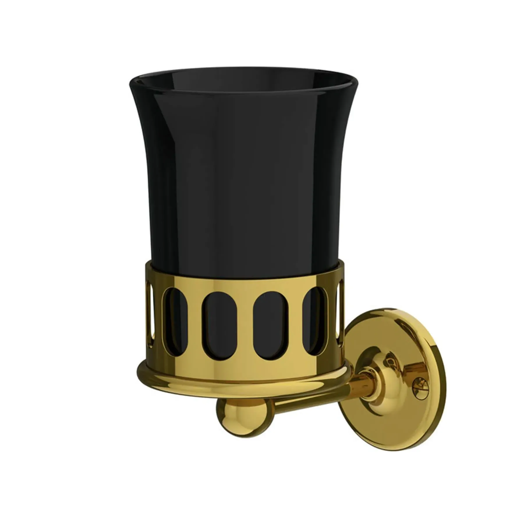 Wall-Mounted Mug with Holder - Black, Bone China