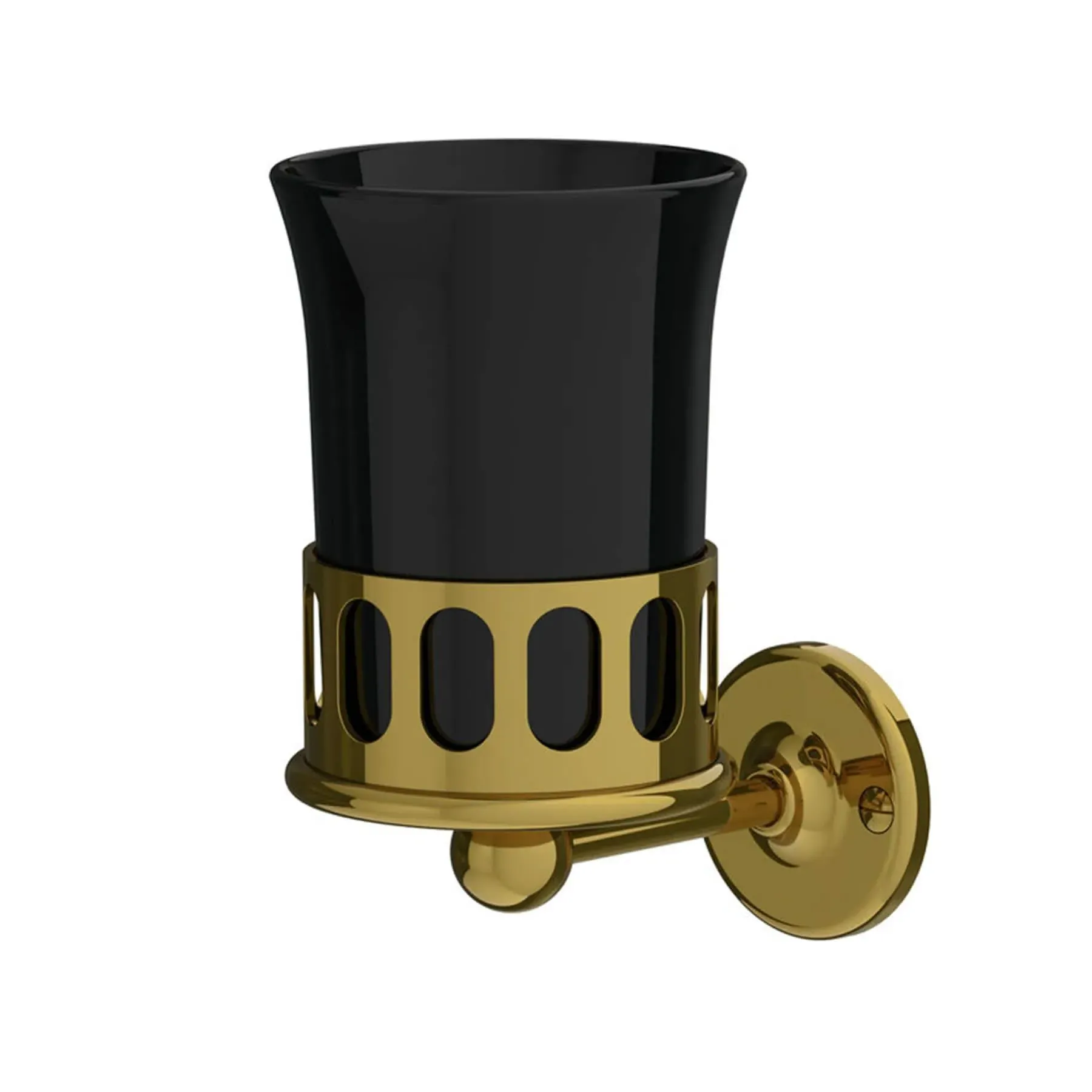 Wall-Mounted Mug with Holder - Black, Bone China