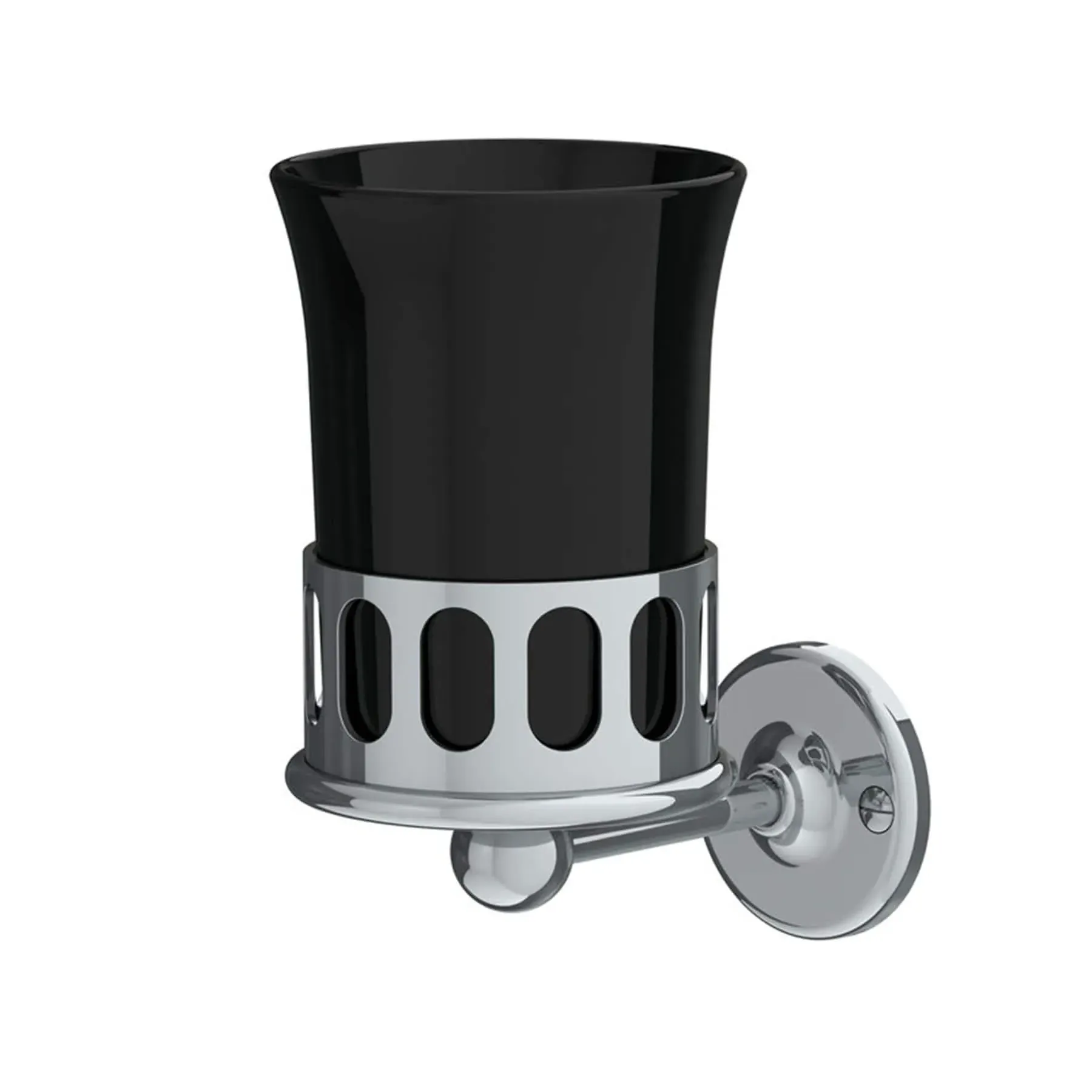 Wall-Mounted Mug with Holder - Black, Bone China image