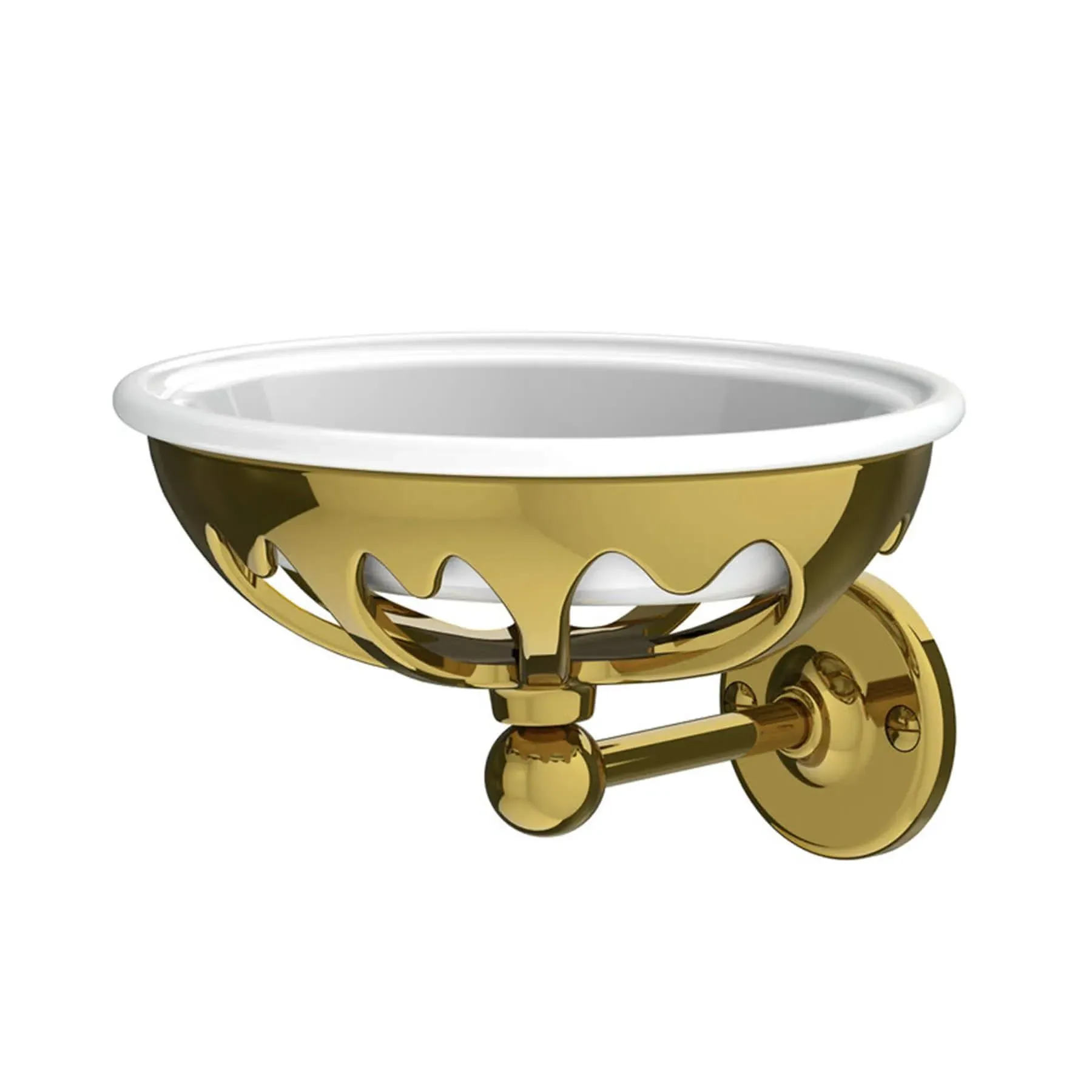 Wall Mounted Soap Holder - Antique Gold, Brass