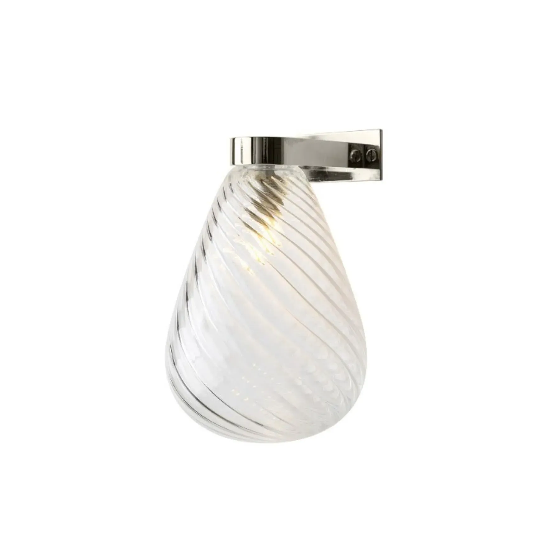 Deco Wall Light with Fine Ribbed Glass - Hand Blown