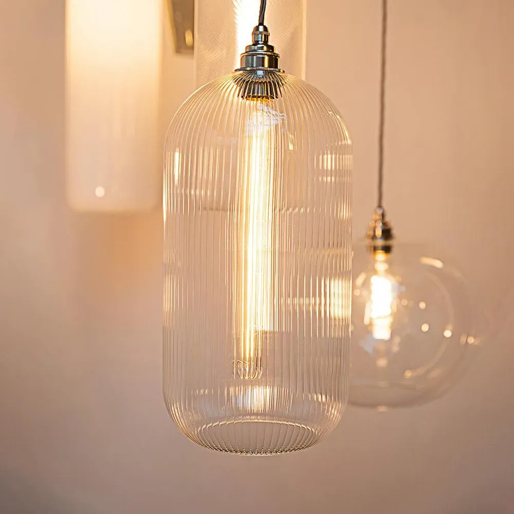 Extra Large Pendant Light Fine Ribbed - Bronze