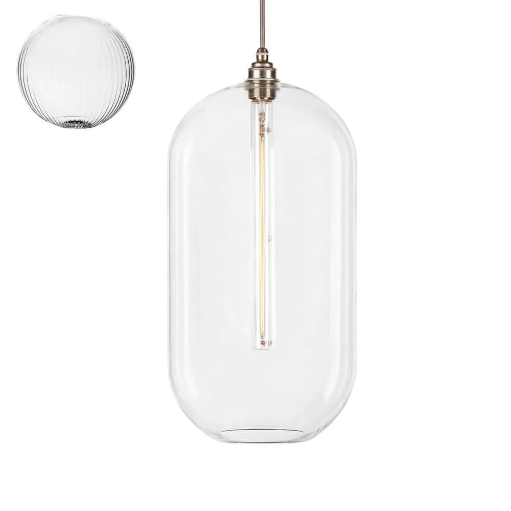 Extra Large Pendant Light Fine Ribbed - Bronze