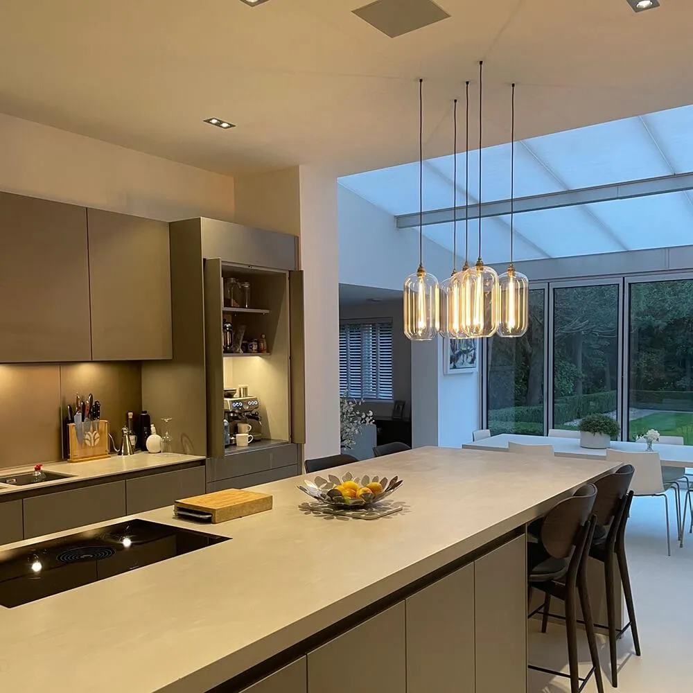 Extra Large Pendant Light Ribbed Twist - Bronze