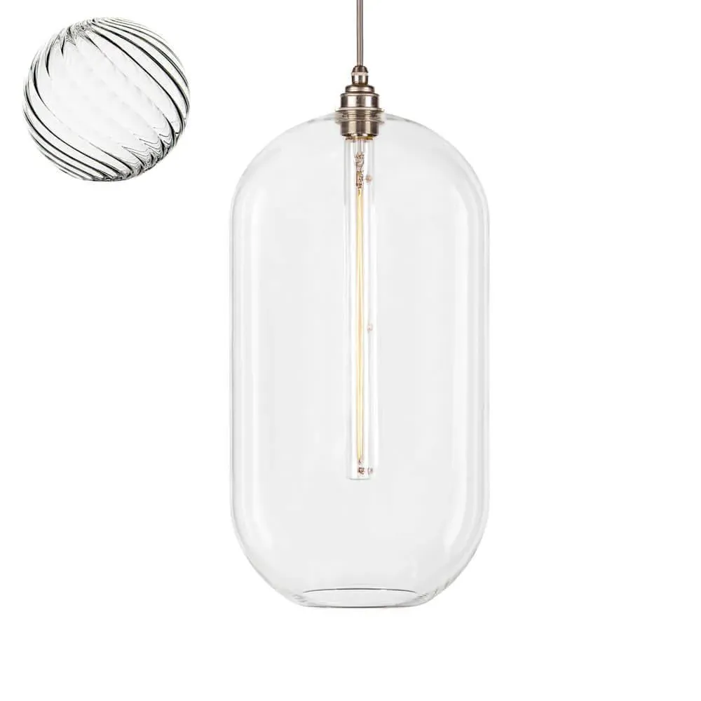 Extra Large Pendant Light Ribbed Twist - Bronze