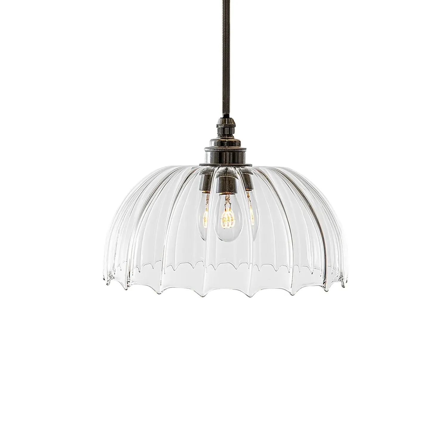 Jubilee Medium Pendant Light - Ribbed Twist Glass