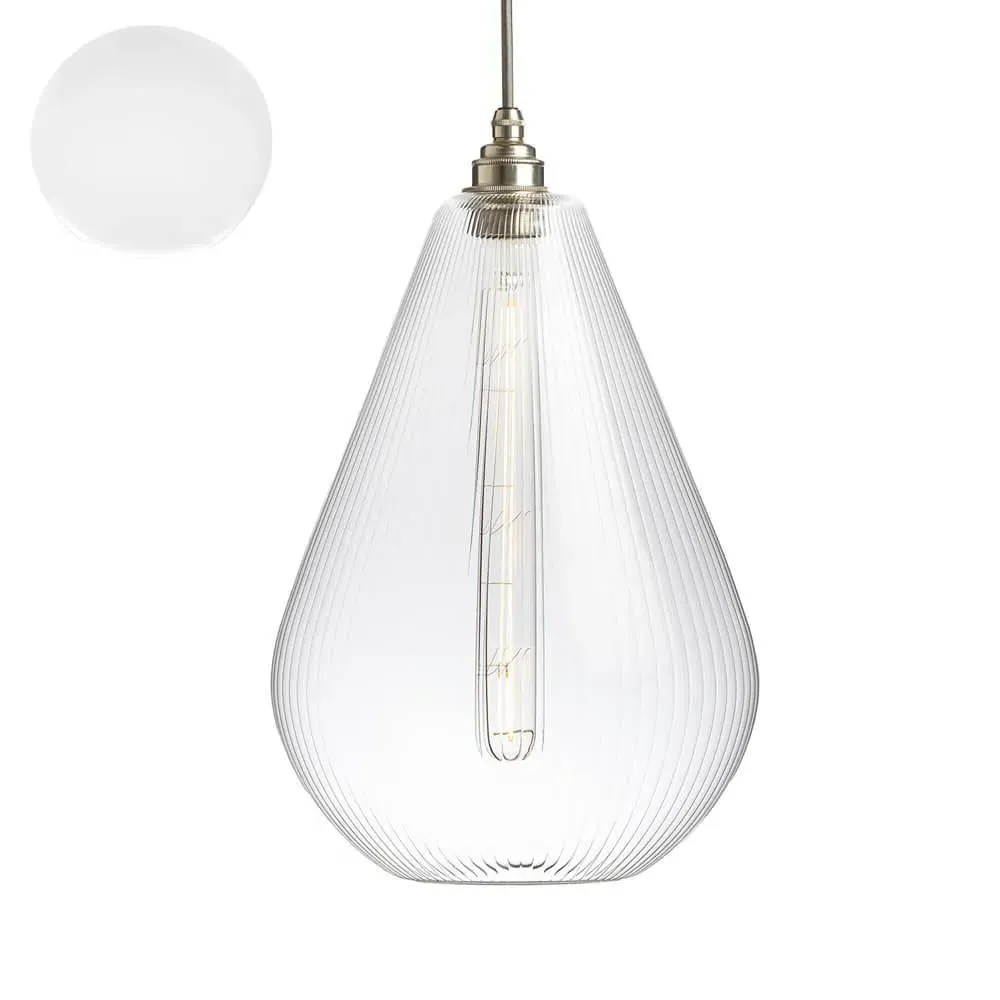 Large Pendant Light - Opaque White, Metal