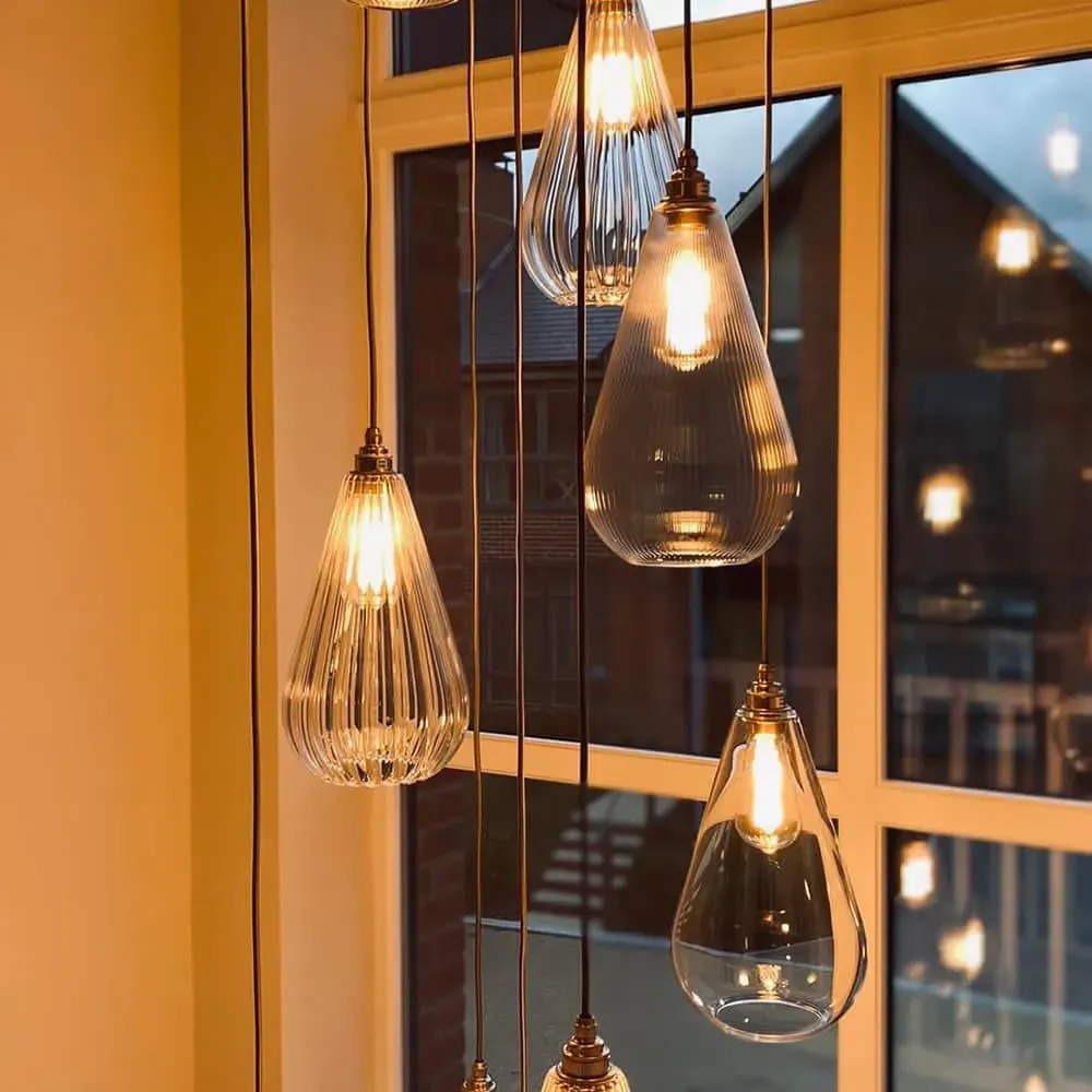 Large Pendant Light - Transparent Black, Metal