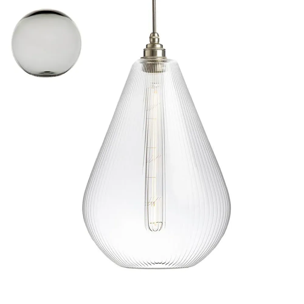 Large Pendant Light - Transparent Black, Metal