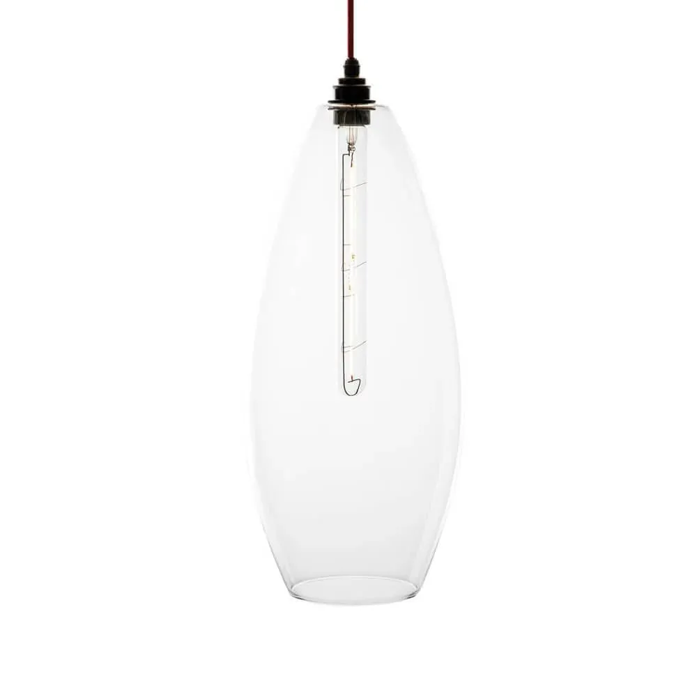 Medium Pendant Light Fine Ribbed - Glass