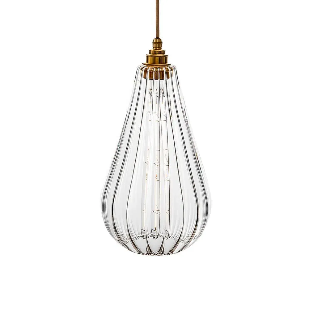 Medium Pendant Light - Ribbed, Metal image