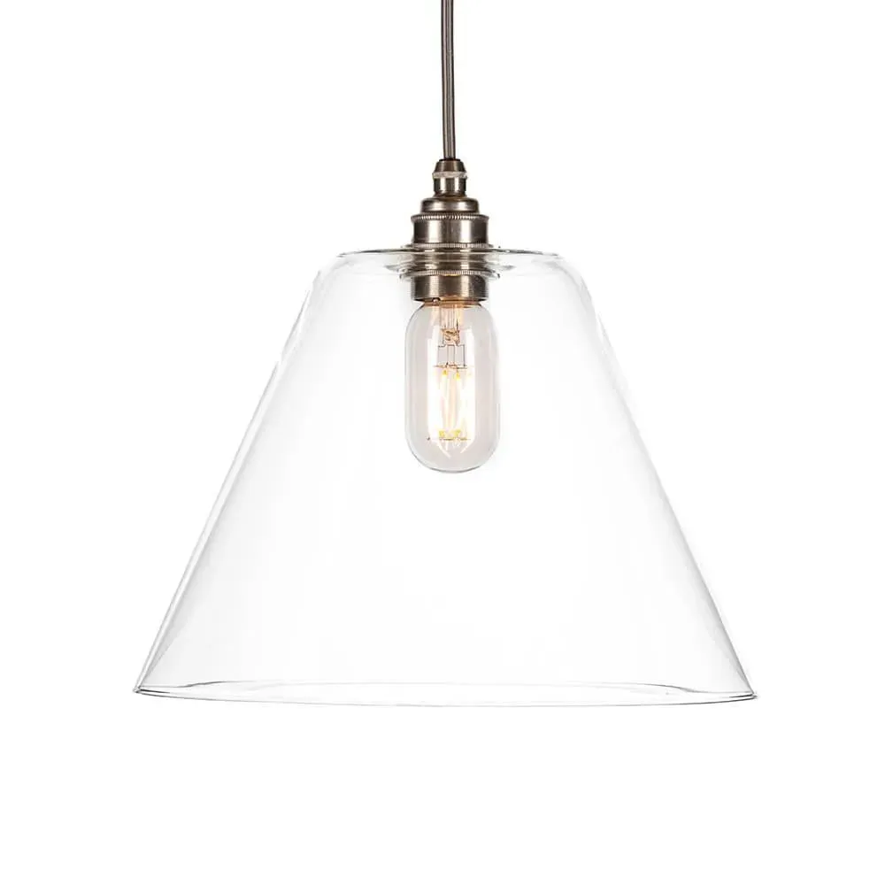 Medium Pendant Light with Light Blue Shade