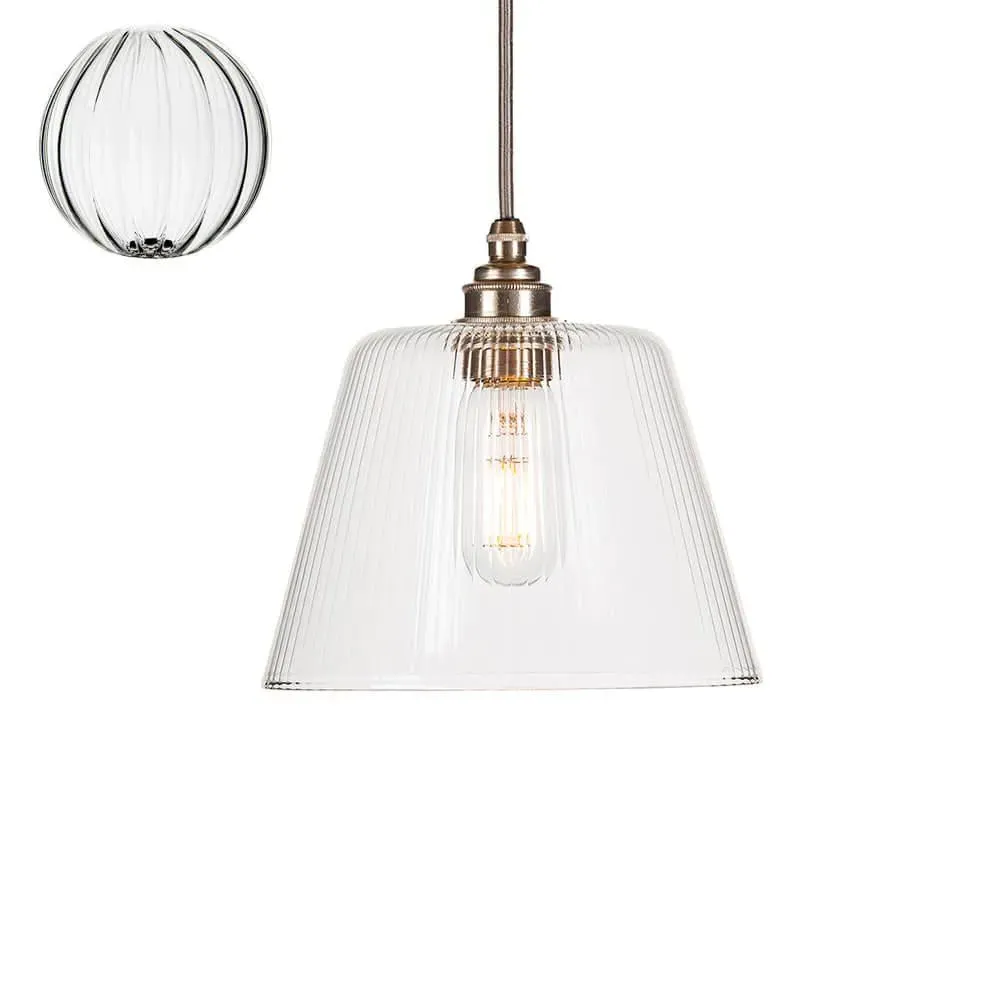 Medium Pendant Light with Ribbed Shade