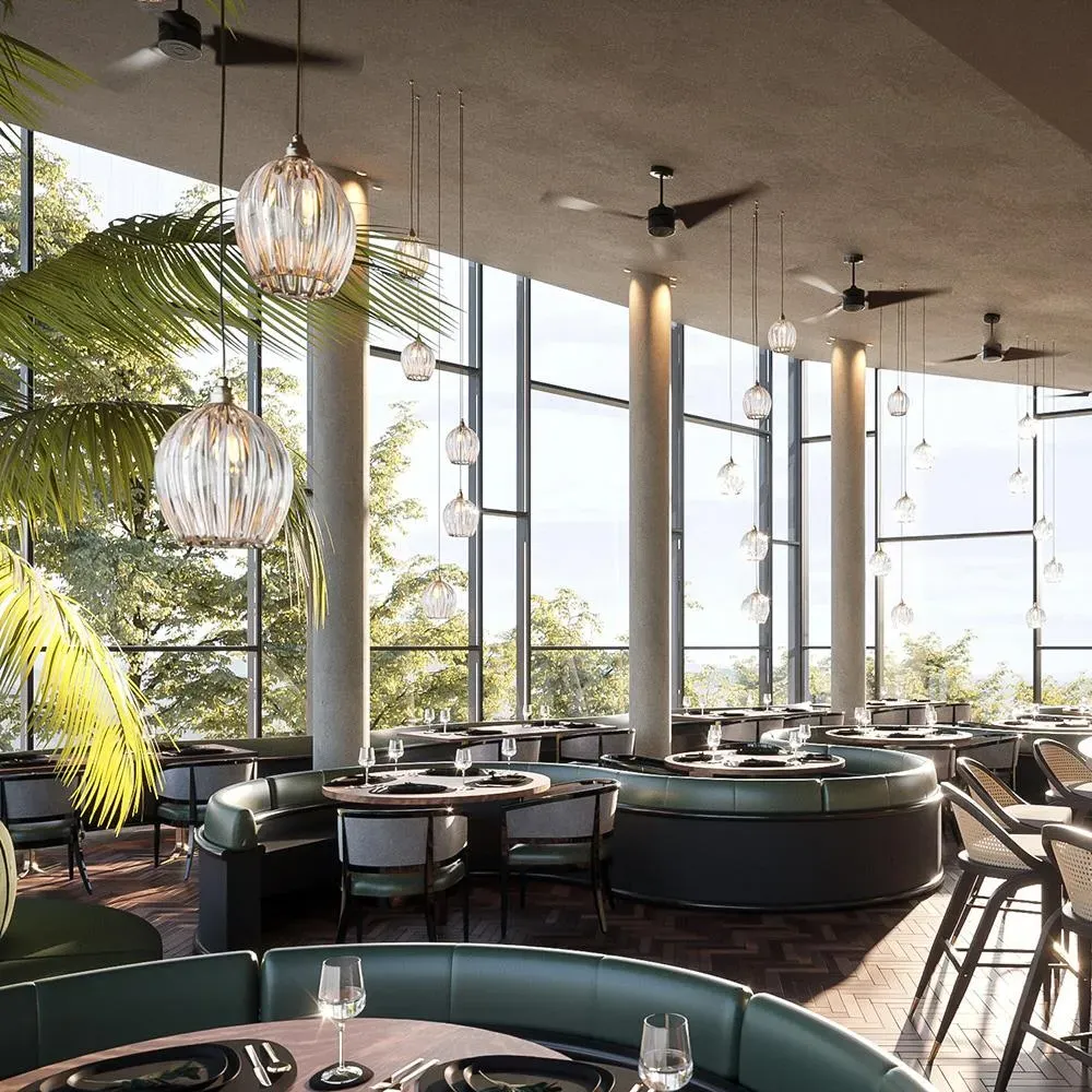 Medium Pendant Light with Ribbed Twist Glass