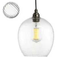 Medium Pendant Light with Ribbed Twist Glass