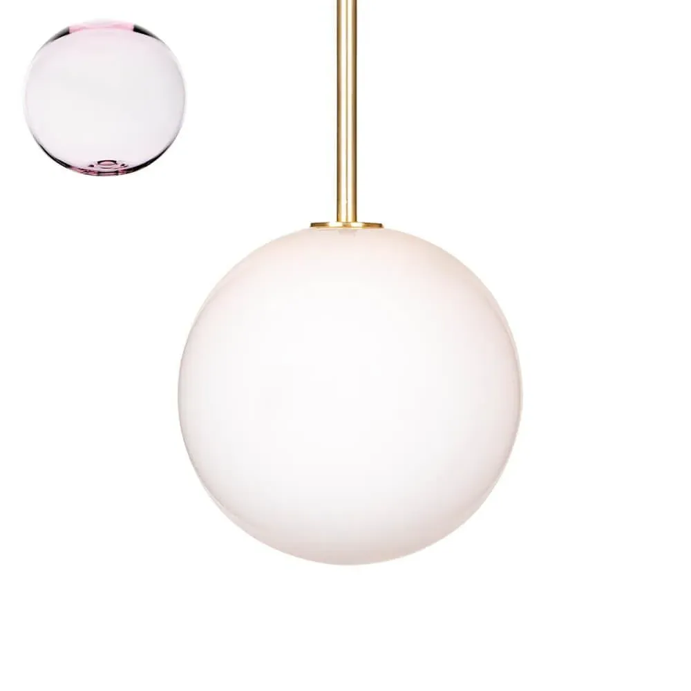 Medium Pendant Light with Sealed Shade - Pink, Glass